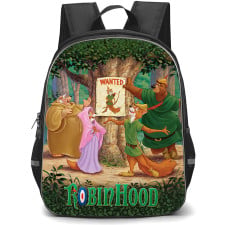 Robin Hood 1973 Backpack School Bag StudentPack - Robin Hood 1973 Forest Companions Animation Art Poster