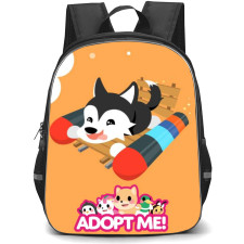 Roblox Adopt Me Wolf Backpack StudentPack - Wolf Cartoon Art On Orange Background