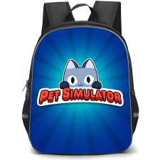 Roblox Pet Simulator 99 Backpack School Bag StudentPack - Roblox Pet Simulator 99 Clean Aesthetic Logo On Blue Background