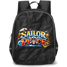 Roblox Sailor Piece Backpack School Bag StudentPack - Roblox Sailor Piece Logo On Black Crumpled Paper Background