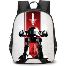 Robocop Backpack StudentPack - Robocop Black Robot Fire His Weapon On Red Gray Background