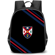 Queen's University Belfast Rugby Football Club Backpack School Bag StudentPack - Queen's University Belfast Rugby Football Club Large Logo With Stripe