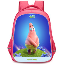 SpongeBob Patrick Star Backpack StudentPack - Patrick Star 3D Standing On Grass Blue Background
