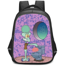 SpongeBob Squidward Backpack StudentPack - Squidward Putting Brain In Toilet