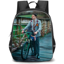 Sex Education Adam Groff Backpack StudentPack - Adam Groff Standing And Holding Cycle On A Bridge