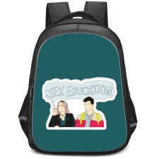 Sex Education Backpack StudentPack - Sex Education Maeve And Otis Minimalist Sticker On Green Background