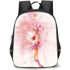 Sailor Moon Chibi Moon Black Lady Backpack StudentPack - Sailor Moon Chibi Moon Standing Side Portrait Pink Bacckground