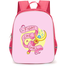 Sailor Moon Backpack StudentPack - Sailor Moon Fight Like A Girl Pink Background