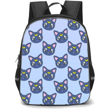 Sailor Moon Luna Backpack StudentPack - Luna Pattern Art On Purple Background