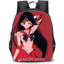 Sailor Moon Mars Backpack StudentPack - Sailor Mars Standing On Red Background