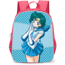 Sailor Moon Sailor Mercury Backpack StudentPack - Sailor Moon Sailor Mercury Standing On Blue Dot Background