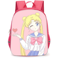 Sailor Moon Backpack StudentPack - Sailor Moon Showing Heart On Pink Background