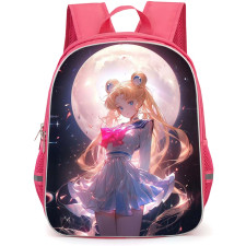 Sailor Moon Backpack StudentPack - Sailor Moon Standing On Moon Background