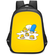 The Simpsons Backpack StudentPack - The Simpsons In Cracked Egg On Yellow Background