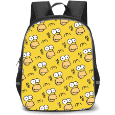 The Simpsons Homer Backpack StudentPack - Homer Avatar Pattern Art On Yellow Background