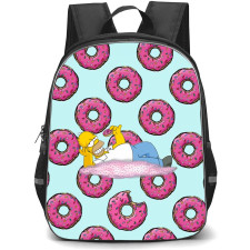 The Simpsons Homer Backpack StudentPack - Homer Laying On Doughnut Pattern Art