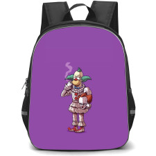The Simpsons Krusty The Clown Backpack StudentPack - Krusty The Clown Smoking On Purple Background
