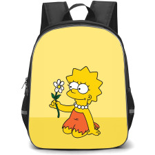 The Simpsons Lisa Backpack StudentPack - Lisa Holding Flower On Yellow Background