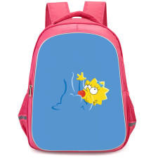 The Simpsons Maggie Backpack StudentPack - Maggie Laying On Blue Background