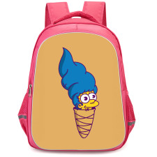 The Simpsons Marge Backpack StudentPack - Marge IceCream On Brown Background