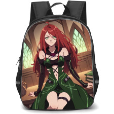 Suicide Squad Isekai June Moone Backpack StudentPack - June Moone Sitting On Table Anime Illustration Art