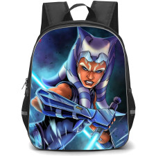 Star Wars Ahsoka Backpack StudentPack - Ahsoka Tano Attack Mode Side Portrait Comic Art