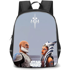 Star Wars Ahsoka Backpack StudentPack - Ahsoka Tano And Captain Rex Looking On Grey Background