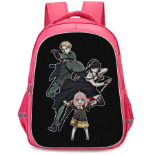 Spy X Family Backpack StudentPack - Spy X Family Action Posture Amine Art On Black Background