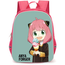 Spy X Family Anya Forger Backpack StudentPack - Anya Forger Holding Ice Cream On Green Background