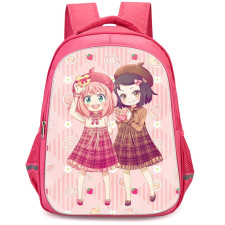 Spy X Family Backpack StudentPack - Spy X Family Anya And Becky Standing On Pink Background