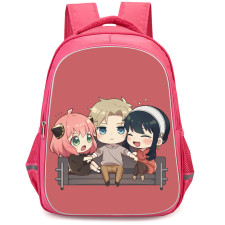 Spy X Family Backpack StudentPack - Spy X Family Anya Loid And Yor Forger Sitting On Sofa Poster