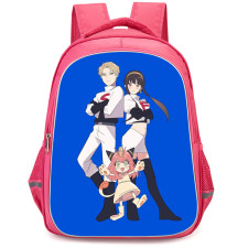 Spy X Family Backpack StudentPack - Spy X Family Forger Rocket Team On Blue Background