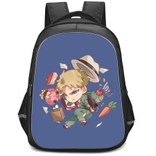 Spy X Family Loid Forger Backpack StudentPack - Loid Forger Intelligent Agent Spy On Blue Background