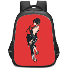 Spy X Family Yor Forger Backpack StudentPack - Yor Forger Looking Back On Red Background