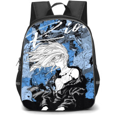 Sakamoto Days Rion Akao Backpack StudentPack - Rion Akao Grayscale Anime Art On Blue Background