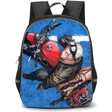 Sakamoto Days Tarou Sakamoto Backpack StudentPack - Tarou Sakamoto Sitting On MotorBike Poster