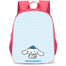Sanrio Puppy Pals Cinnamoroll Backpack School Bag StudentPack - Cinnamoroll On Blue Checkered Background