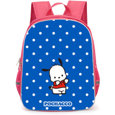 Sanrio Puppy Pals Pochacco Backpack School Bag StudentPack - Pochacco Red Hoodie Polka Dot Cartoon Art Poster