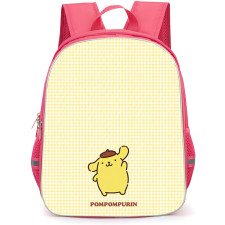 Sanrio Puppy Pals Pompompurin Backpack School Bag StudentPack - Pompompurin Yellow Gingham Minimalist Cartoon Art Poster