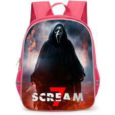 Scream 7 Ghostface Backpack School Bag StudentPack - Ghostface Fire Burning Portrait Series Poster