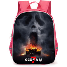 Scream 7 Ghostface Backpack School Bag StudentPack - Ghostface House Burning Series Poster