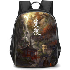 Sekiro Shadows Die Twice Backpack School Bag StudentPack - Sekiro Shadows Die Twice Mibu Village Game Poster