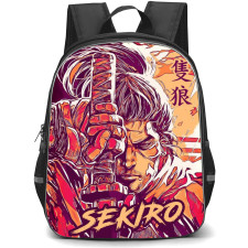 Sekiro Shadows Die Twice Sekiro Backpack School Bag StudentPack - Sekiro Holding Sword Color Art
