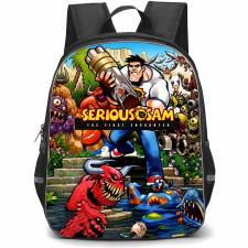 Serious Sam Backpack School Bag StudentPack - Serious Sam Cartoon Art Poster
