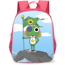 Sgt Frog Sargento Keroro Backpack School Bag StudentPack - Sargento Keroro Holding Flag On Mountain Illustration Art Poster