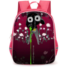 Sgt Frog Sargento Keroro Backpack School Bag StudentPack - Sargento Keroro Surrounded By Lotus Flowers In A Dark Red Background