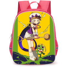 Sgt Frog Backpack School Bag StudentPack - Sgt Frog Angol Mois And Sargento Keroro Illustration Art On Yellow Green Background