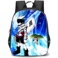 Shaman King Horohoro Backpack StudentPack - Horohoro Standing On Blue Background