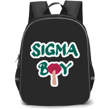 Sigma Boy Backpack StudentPack - Lips Illustration With Sigma Boy Logo Sticker