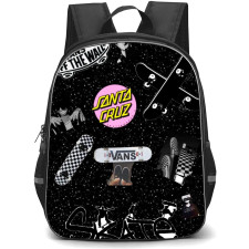 Skating Case Backpack StudentPack - Black And White Collage